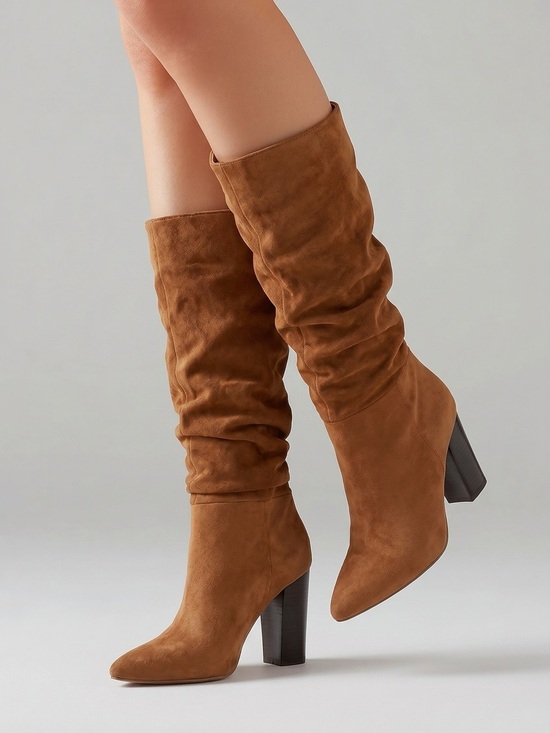 Steve Madden Shoes - Steve Madden Women’s Size 5.5M Brown Heeled Boots with Slouchy Suede Design